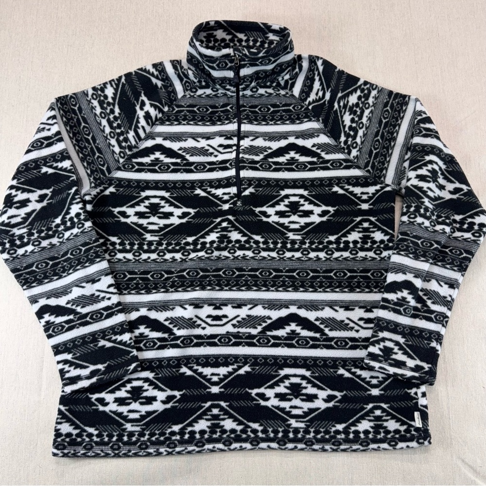 Eddie Bauer Ladies Midweight Plush Quarter Zip Fleece Pullover  Sz Large Warm